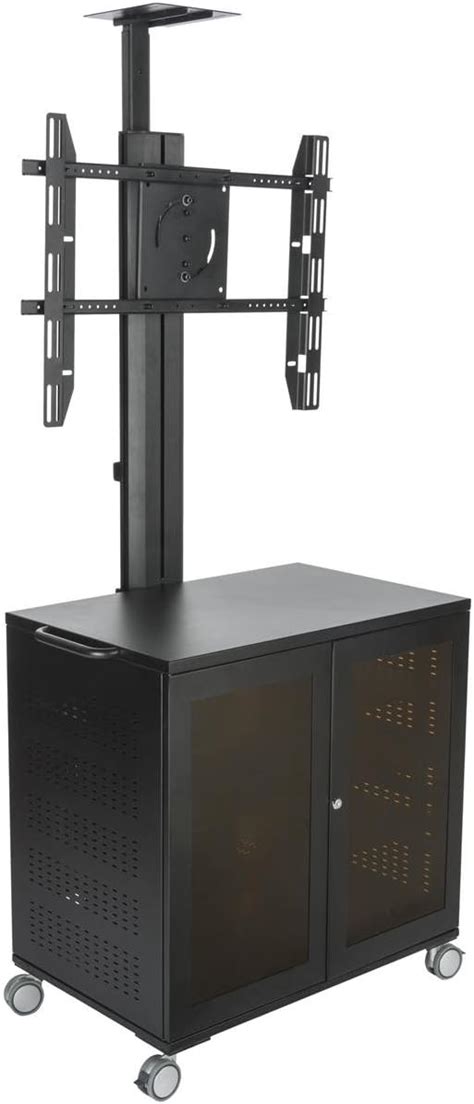 tv cabinet locking steel|Displays2go LPGP36AV7 Portable TV Stand with .